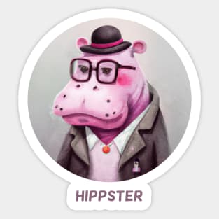 Hippster Hippo Hipster Sticker